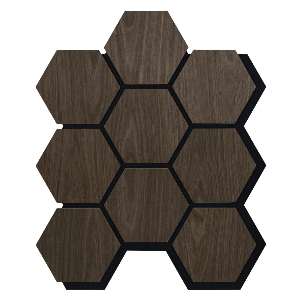Akustický panel s drevenou dyhou - Hexagon - 79,8×66 cm 