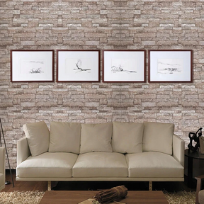 10 x 3D samolepiace nástenné panel XPE tehlá pena béžová tapeta 77x70 cm 