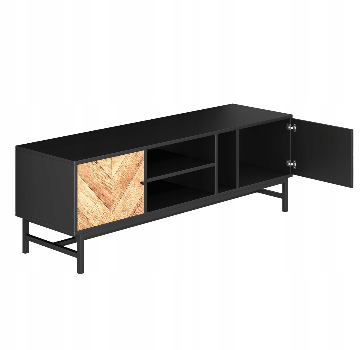 Modern čierno-drevený TV stolík 150 