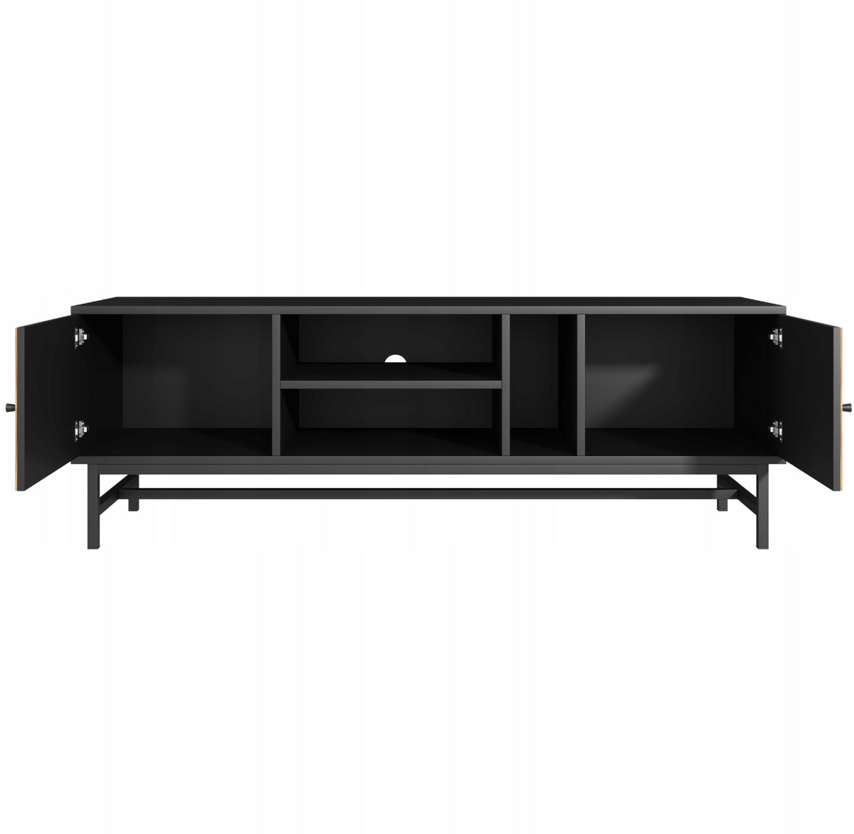 Moderný čierno-drevený TV stolík 150