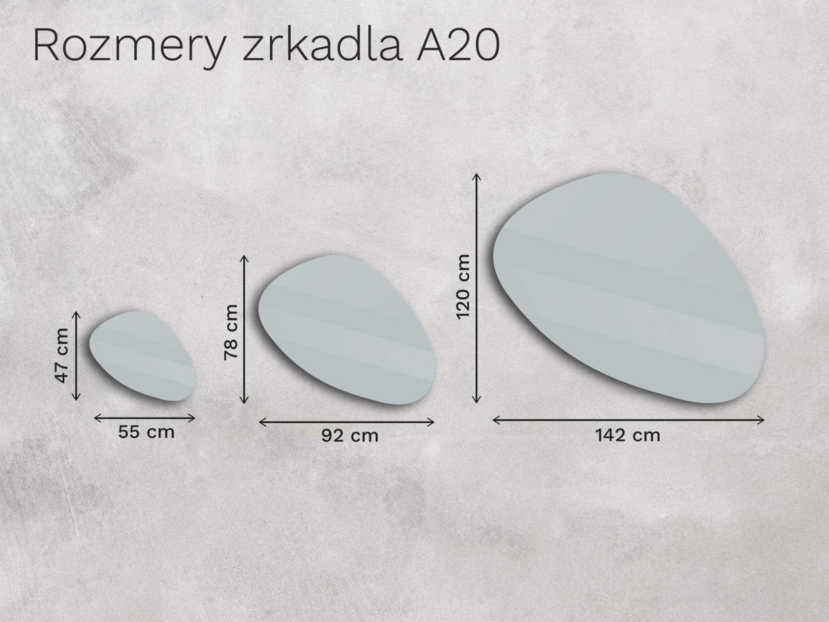 Organické LED zrkadlo s osvetlením A20 