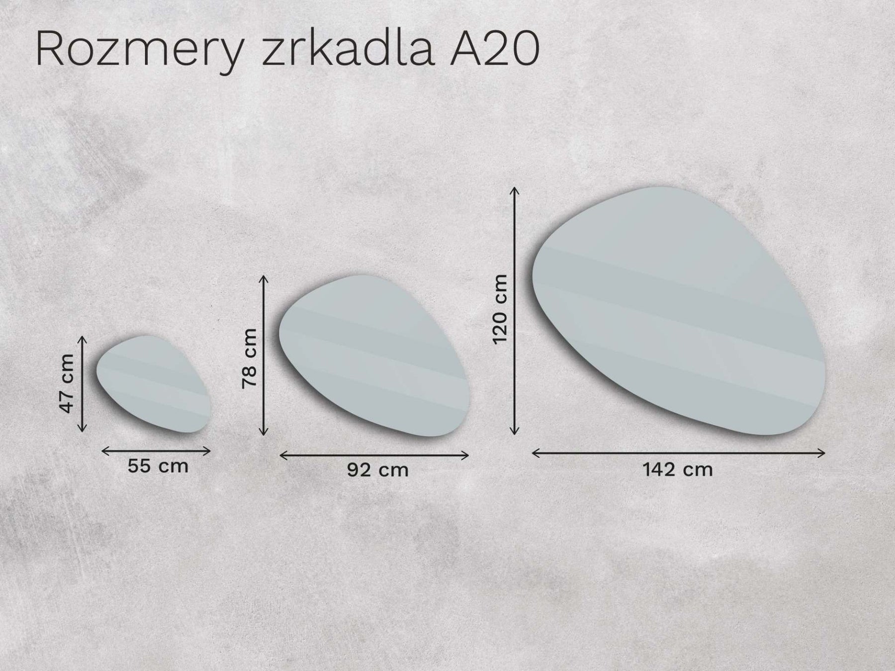 Organické LED zrkadlo s osvetlením A20 