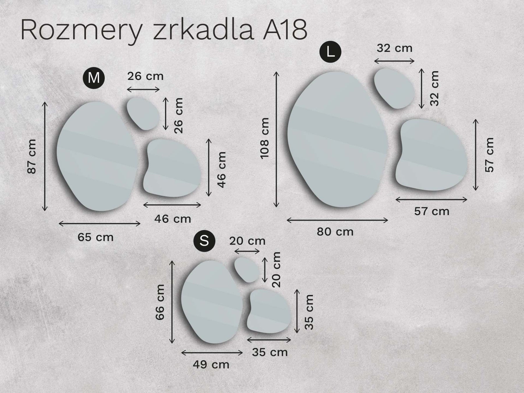 Organické LED zrkadlo s osvetlením A18 