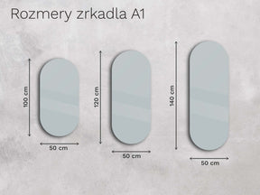Oválne zrkadlo s LED osvetlením A1 